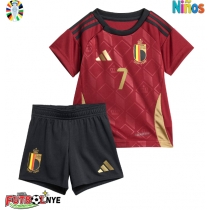 Camiseta Bélgica Kevin De Bruyne #7 Primera Equipación para niños Eurocopa 2024 manga corta (+ pantalones cortos)